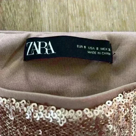 Zara pink sequins maxi skirt with slit and zipper closure - Picture 3 of 5